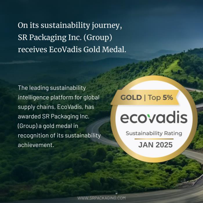 On its sustainability journey, SR Packaging gets EcoVadis Gold